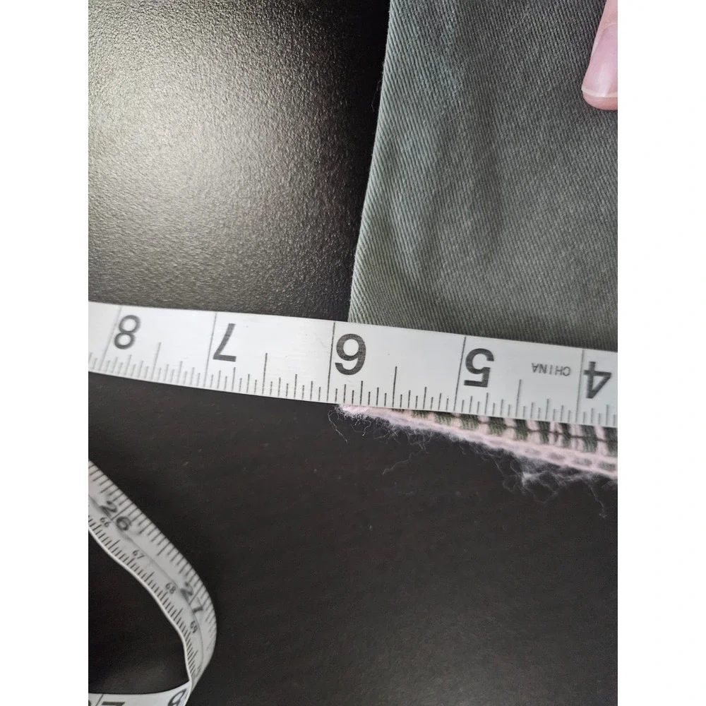 Cherokee Baby Girl Pants 6M Olive‎ Green Cotton Pink Stitch Bow Pocket Cute